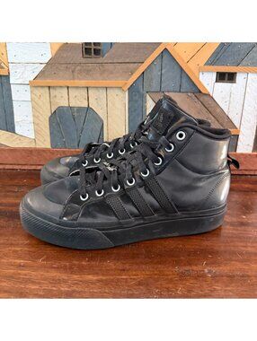 Adidas Bravada 2.0 Mid Platform Shoes Triple Black Women's Size 9.5